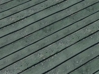 Weathered Teal Painted Wood Planks PBR Texture 4K Texture