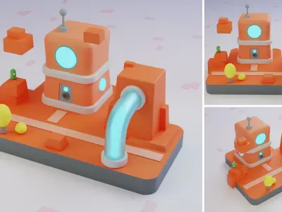 Fantasy Islands Modular Pack Low-poly 3D model