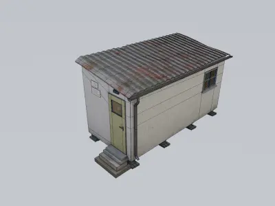 Forest Hut White Low-poly 3D model