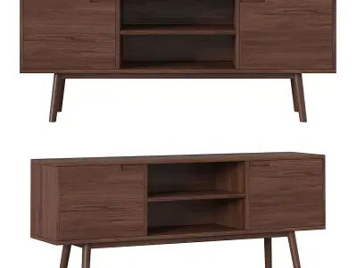 Adair Solid Wood TV Console 3D model