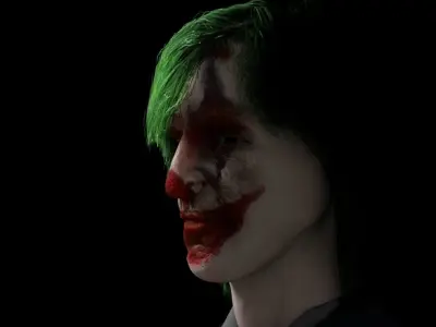Joker Head  rigged animated  3D model