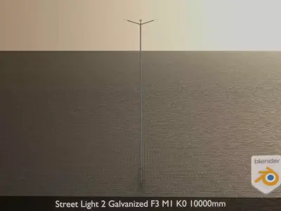 Street Light 2 Galvanized F3 M1 K0 10000mm Low-poly 3D model