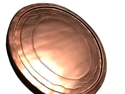 Decorative Hammered Copper Coaster Low-poly 3D model