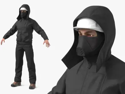  Cold Weather Work Outfit on Man Black 