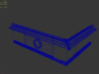 Game River Yang City - a small wall -04 3D model