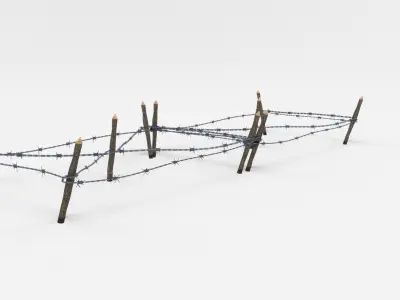 Low Poly Barb Wire Obstacle Low-poly 3D model