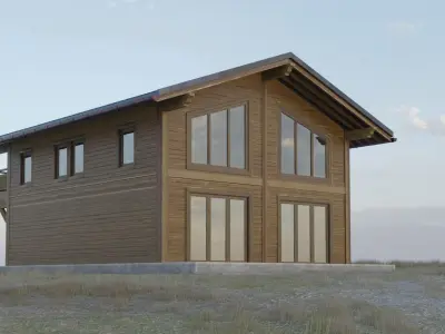 Wooden House Chalet 3D model