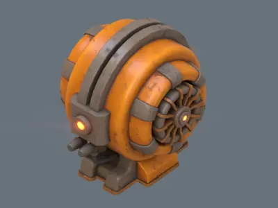 Stylized Cartoony Sci-fi Generator Low-poly 3D model
