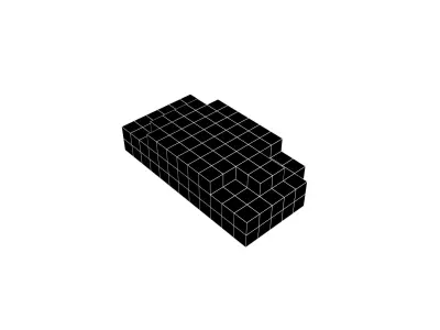 Voxel Mouse v1 004 Low-poly 3D model