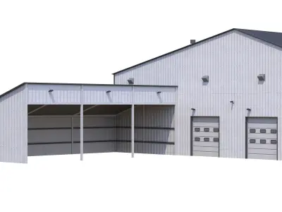 Industrial Building 9 Low-poly 3D model