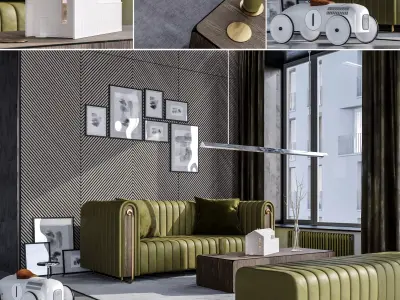 Modern interior scene 03 - living room 3D model