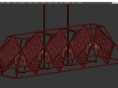 Capella 8 Light Linear Chandelier Low-poly 3D model