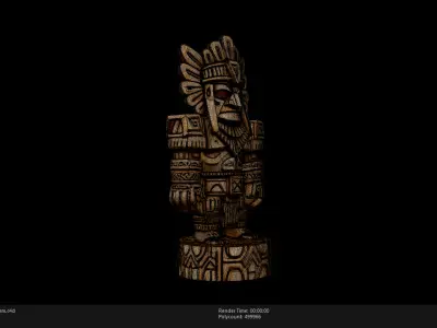 High Poly Stylized Totem 3D model