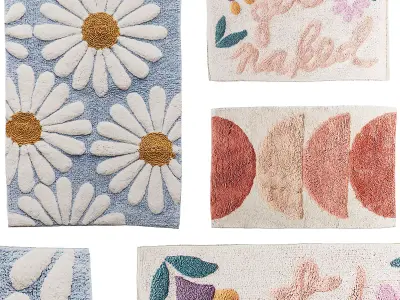 Urban Outfitters Bath Mats Set 2 3D model