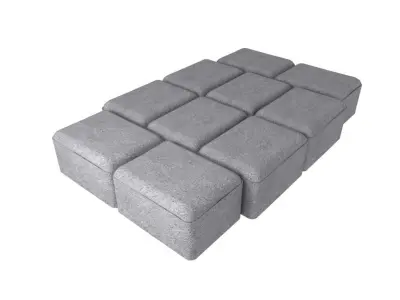 A set of stones for paths and pavement roads 3D model