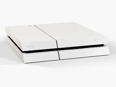 Sony PlayStation 4 Game Console White Low-poly 3D model