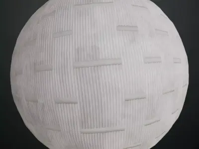 White Painted Horizontal Woven Bamboo Siding PBR Texture