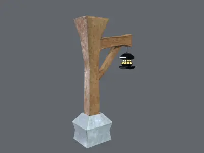 Low Poly Street Lamp Low-poly 3D model