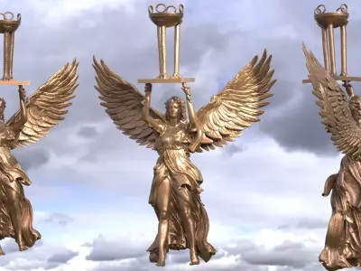 Delphi Torch Statue 3D model