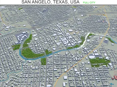 San Angelo Texas USA 40km Low-poly 3D model