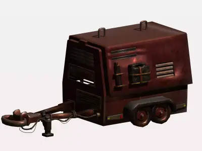 Game utility trailer Low-poly 3D model