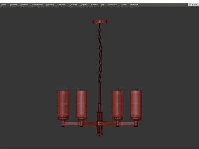 LIAISON TWO TIER black and brass Chandelier 6 Low-poly 3D model