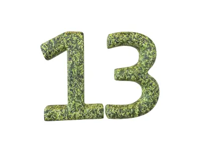 Grass Date Number Pack Vol 1 Low-poly 3D model