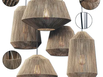 Lamp barrel rope n10 3D model