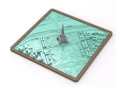 Eiffel Tower 3D City Model   3D print model