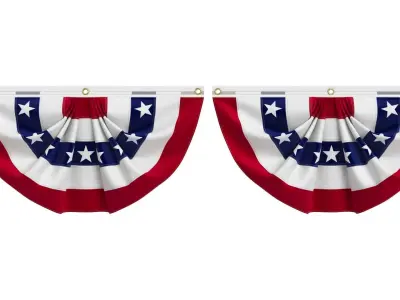 United States Flag Bunting 3D model