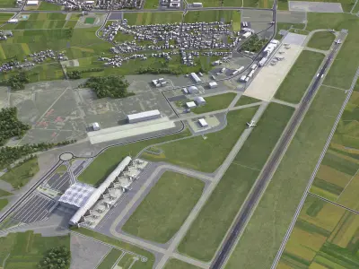 Zagreb Franjo Tudjman Airport Low-poly 3D model