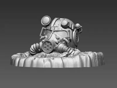 Fallout Helmet Scene 3D print model