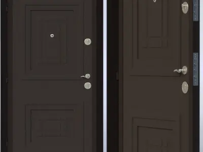 3 Door model with two handles 3D model
