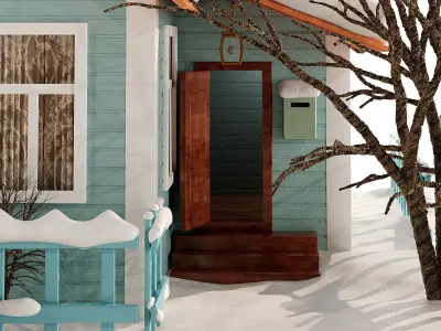 Winter decorative House 3D model