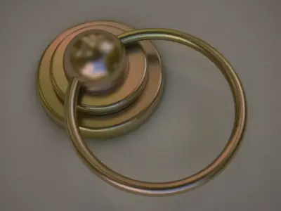 Furniture Door Handle Knob 3d model2 Low-poly 3D model