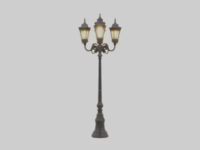Victorian Street Lamp 1 Low-poly 3D model