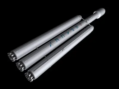 Falcon Heavy  Non Reusable 3D model