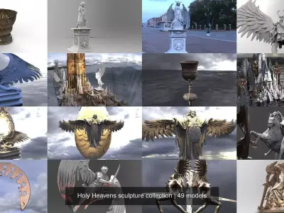 Holy Heavens sculpture collection 3D Model Pack