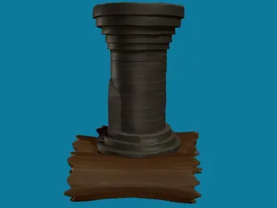 Castle Raft Hand-Painted Low-poly 3D model