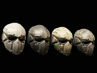 Sci-Fi Tactical Mask - 11 Colors Low-poly 3D model
