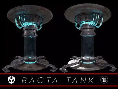 Sci-Fi Bacta Tank  Low-poly 3D model