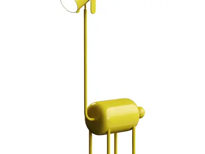 Floor lamp with dopamine puppy Low-poly 3D model