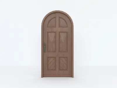Vintage Wooden Door Low-poly 3D model