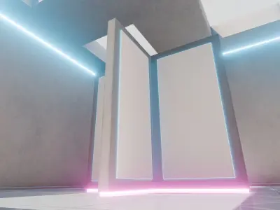 VR Gallery for Product Showcase Low-poly 3D model