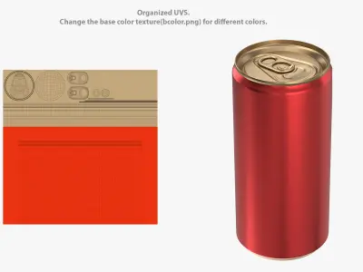  Slim Soda Can With Droplets 200ml V2 