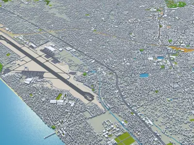 Thiruvananthapuram Kerala India 35km AI Low-poly 3D model
