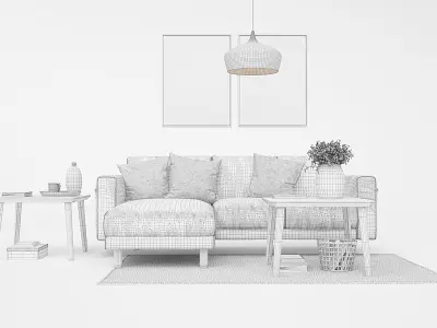 Sofa setup 01 3D model