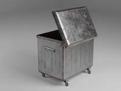 rusty dumpster Low-poly 3D model