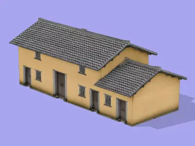 Rural Self-built Residence House   Low-poly 3D model