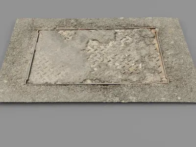 Cover manhole 10 raw scan 3D model